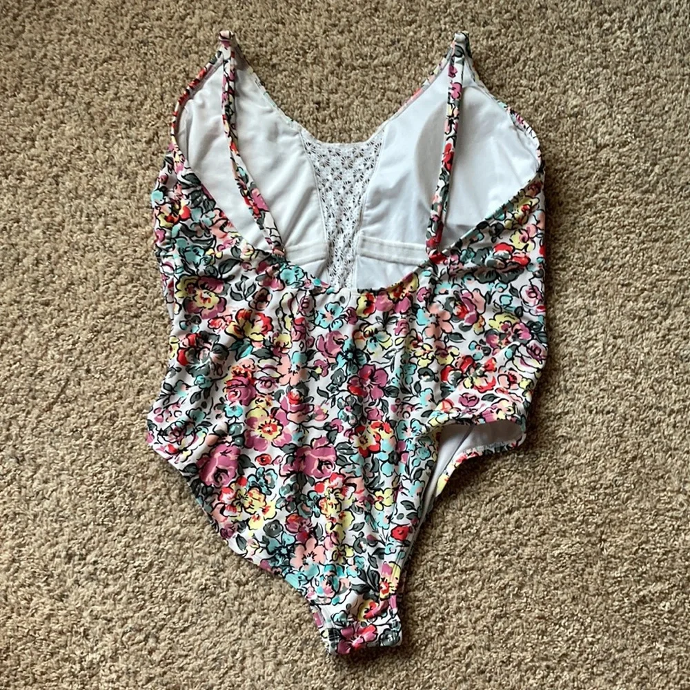 Rue 21 3x floral print one piece swim suit